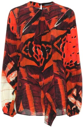 Alexander McQueen Printed silk blouse