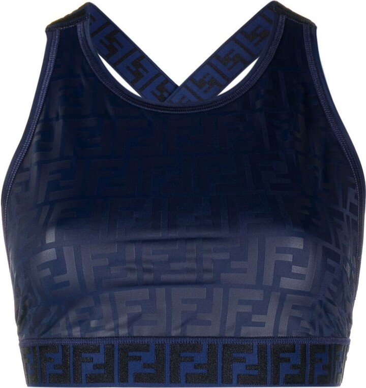 Fendi Cropped All-Over Logo Print Top - ShopStyle