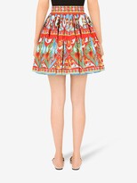 Thumbnail for your product : Dolce & Gabbana Carretto-print pleated miniskirt