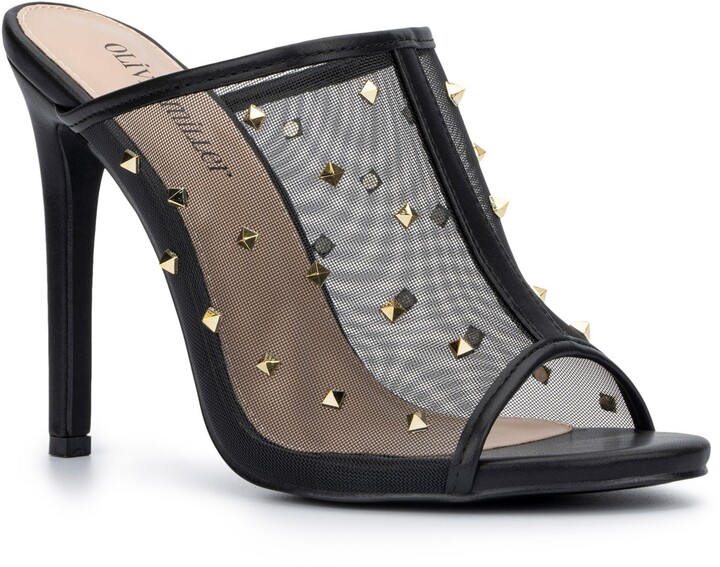 studded mules heels