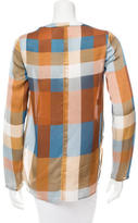 Thumbnail for your product : Derek Lam 10 Crosby Silk Plaid Top