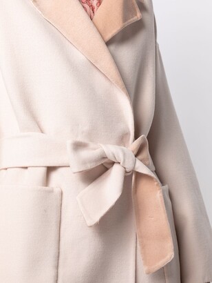 Twin-Set Contrasting Lining Tied Coat