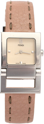 Fendi Creme Stainless Steel Leather 5200L Quartz Women's Wristwatch 23MM