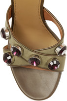 Thumbnail for your product : Givenchy Agata sandals in army-green canvas and leather with crystals