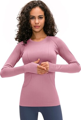 LUYAA Women's Workout Tops Long Sleeve Shirts Yoga Sports Breathable Gym  Athletic Top Slim Fit : : Clothing, Shoes & Accessories