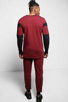Thumbnail for your product : boohoo Longline Panel Sweatshirt with Raw Edges