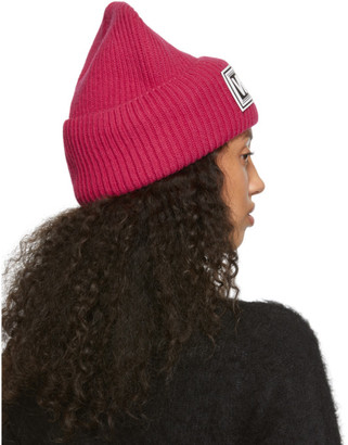 Versace Pink Wool Logo Beanie