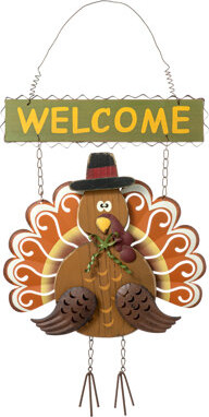 Glitzhome Thanksgiving Turkey Welcome Wall Decor