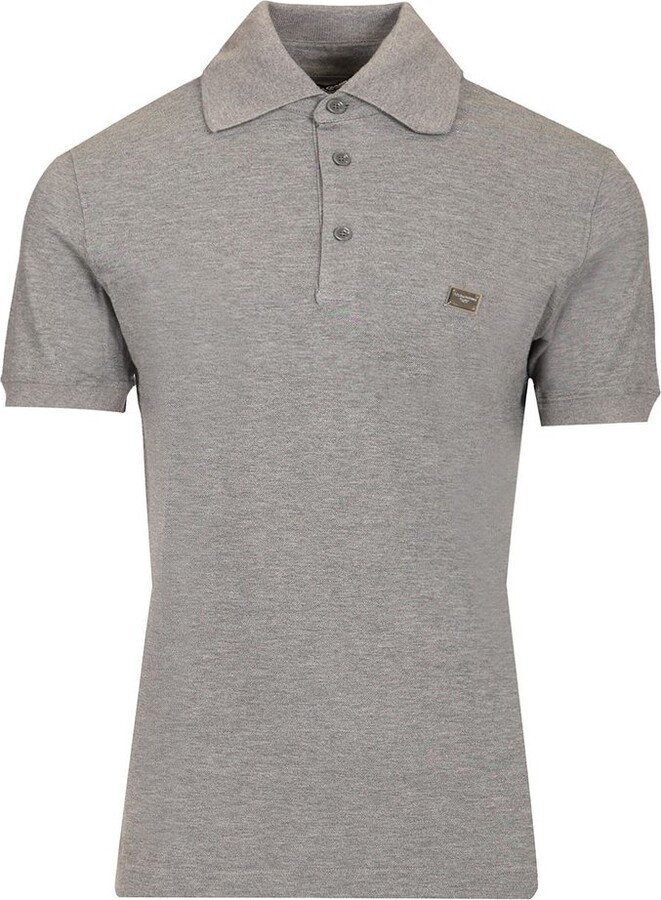 Dolce & Gabbana Logo Plaque Short-Sleeved Polo Shirt