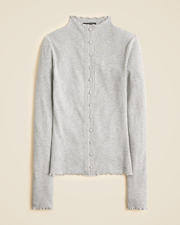 J.Crew Perfect rib cardigan top with jewel buttons