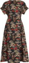 Thumbnail for your product : Ulla Johnson Devon Floral Poplin Fit & Flare Midi Dress