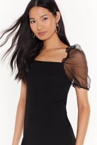 Thumbnail for your product : Nasty Gal Womens Sheer Me Out Square Neck Mini Dress - Black - L