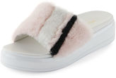 Thumbnail for your product : Prada Shearling Fur Flatform Slide Sandal