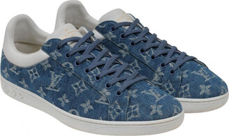 Louis Vuitton Blue Denim Slip On Espadrille Sneakers Size 44 - ShopStyle