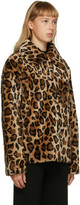 Thumbnail for your product : Yves Salomon Meteo Meteo Brown Leopard Shearling Jacket