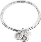 Thumbnail for your product : Under the Rose Personalised Fingerprint Bangle, 2 Charms, Silver