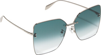 Alexander McQueen Oversized Square Metal Sunglasses