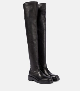 Ann Demeulemeester Leather over-the-knee boots