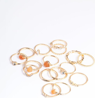 Gold Three Stone Ring Set - Lovisa