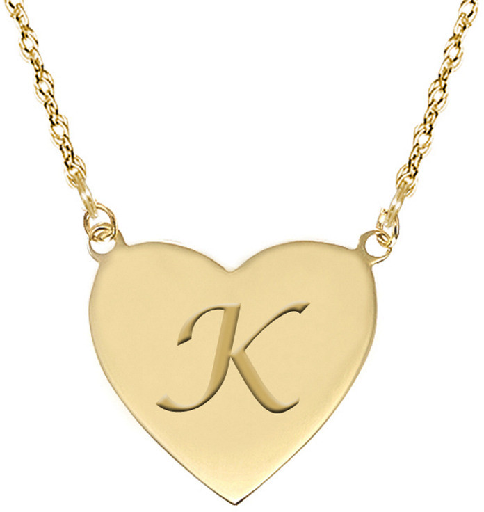 Jane Basch 22K Over Silver Heart Initial Pendant (A-Z)