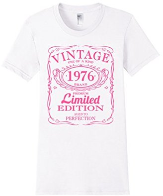 Women's 40th Birthday Gift Vintage 1976 Limited Edition Pink Fitted Large