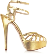 Thumbnail for your product : Charlotte Olympia Ursula Gold Metallic Platform Sandal