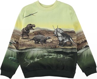 Molo Boy's Miksi Dinosaur-Print Sweatshirt, Size 8-12
