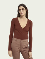 Jersey wrap blouse bodysuit Clearance