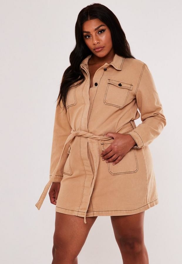 denim shirt dress plus size uk