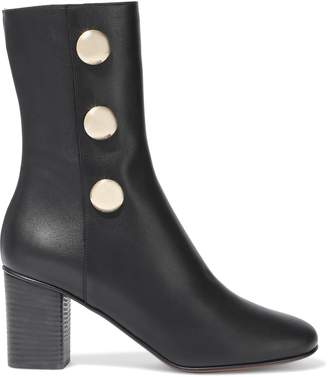 Chloé Orlando Button-embellished Leather Ankle Boots