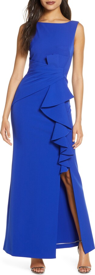 Eliza J Ruffle Front Gown - ShopStyle Evening Dresses