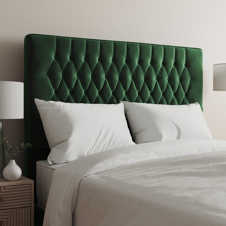Dunelm Velvet Chesterfield Headboard Green ShopStyle