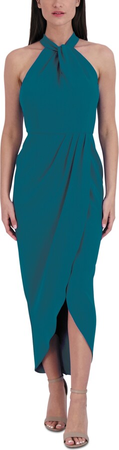 Julia Jordan Knot-Neck Tulip-Hem Midi Dress