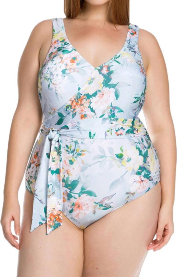 Becca Tie Side One Piece Swimsuit - Plus In Femme Flora