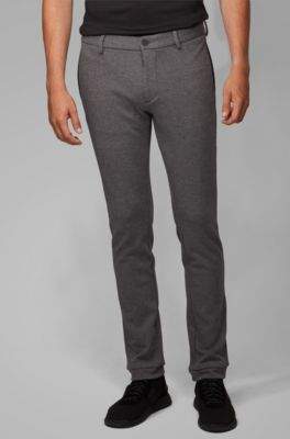 BOSS Slim-fit trousers in Italian jersey with drawcord