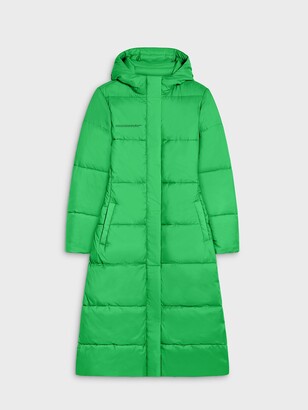 Pangaia FLWRDWN Fitted Long Puffer Jacket - jade green XS - ShopStyle