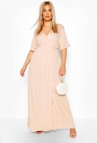 Thumbnail for your product : boohoo Plus Angel Sleeve Wrap Maxi Dress