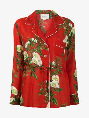 Gucci floral print brocade pyjama top