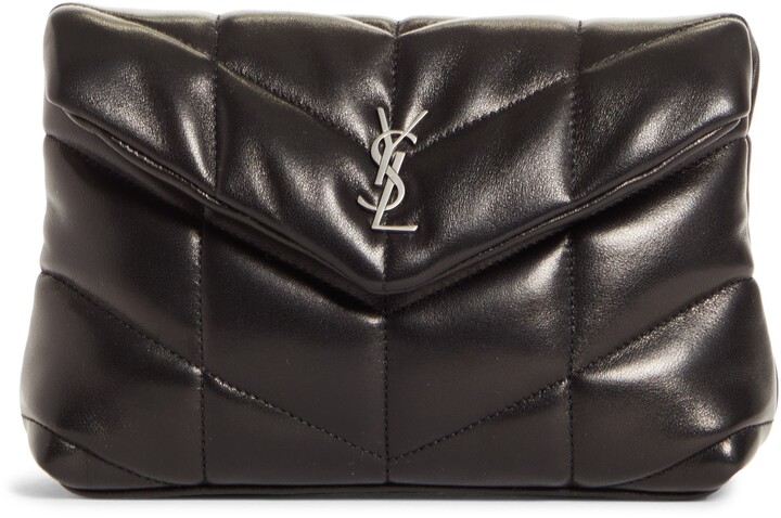 Saint Laurent Loulou Puffer leather clutch - ShopStyle