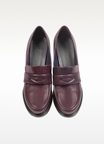 Thumbnail for your product : Jil Sander Burgundy Leather Loafer Pumps