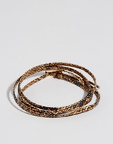 Thumbnail for your product : ASOS Snake Print Wrap Bracelet