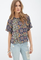 Thumbnail for your product : Forever 21 contemporary stained glass print blouse