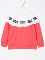 Thumbnail for your product : Fendi Kids ribbon trim ruffled sweatshirt