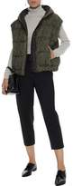 Thumbnail for your product : Brunello Cucinelli Tinsel-appliqued Cotton-blend Shell Hooded Vest