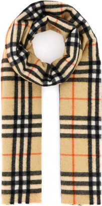 【送料&関税込】Burberry Embroidered Wool Blend Scarf BURBERRY Fringed checked wool and silk-blend scarf | NET-A