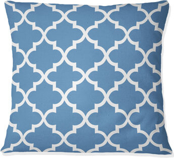 Blue White Quatrefoil Patterns I - Modern Throw Pillow