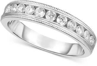 Hearts.Arrows.Together Diamond Bead Work Channel-Set Band (3/8 ct. t.w.) in 14k White Gold