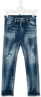 DSQUARED2 Kids TEEN paint splatter jeans