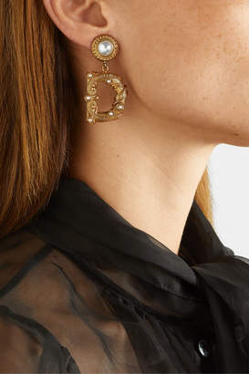 Dolce & Gabbana Gold-tone Faux Pearl Clip Earrings