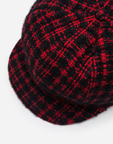 Thumbnail for your product : Dolce & Gabbana Tweed Baker Boy Hat With Peak